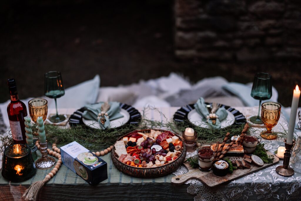 A luxury picnic spread.