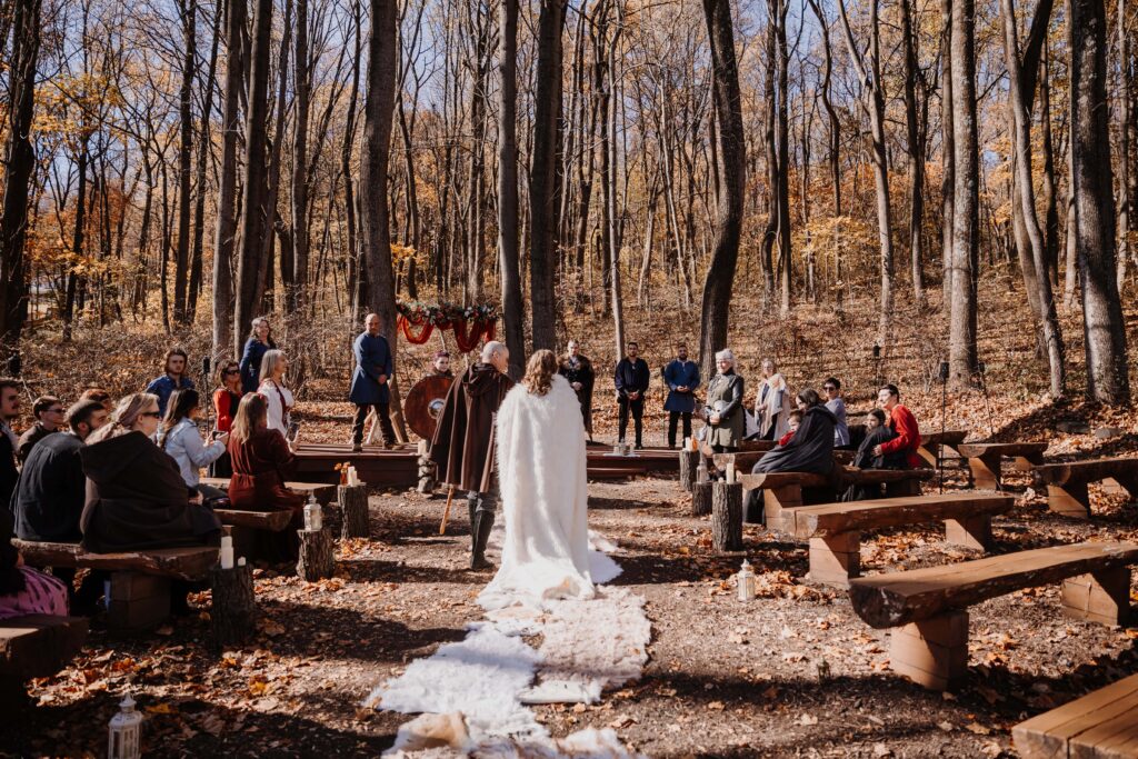 A big family micro wedding for a Viking couple in West Virginia!