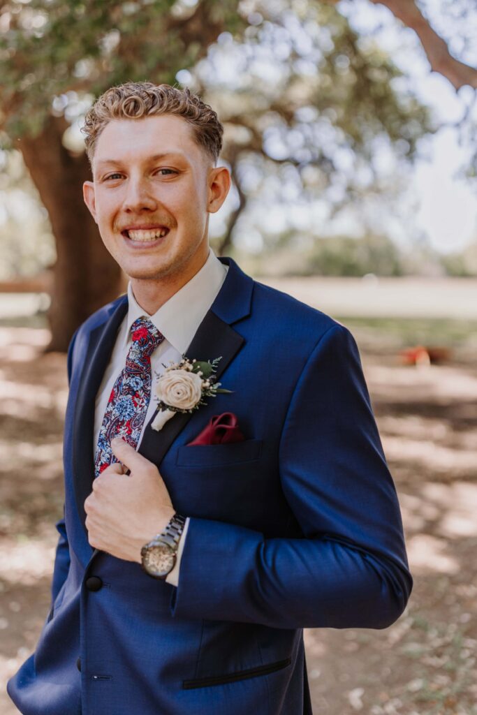Groom all dressed up for his big day.