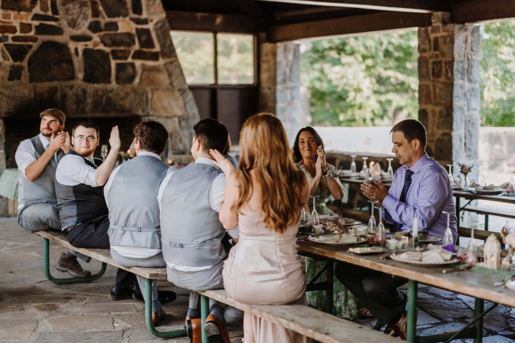 A sweet, simple Micro-wedding reception al fresco.