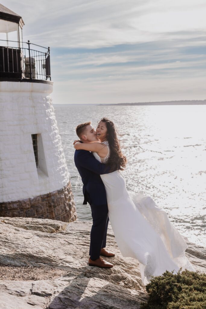 Intimate elopement along the Rhode Island coast.