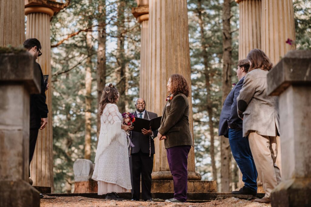 Whimsical Elopement ceremony on San Juan Island.
