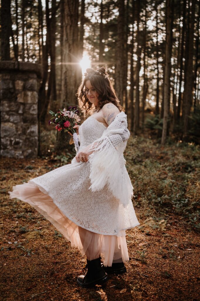 Our gorgeous eclectic bride at her Whimsical Elopement.
