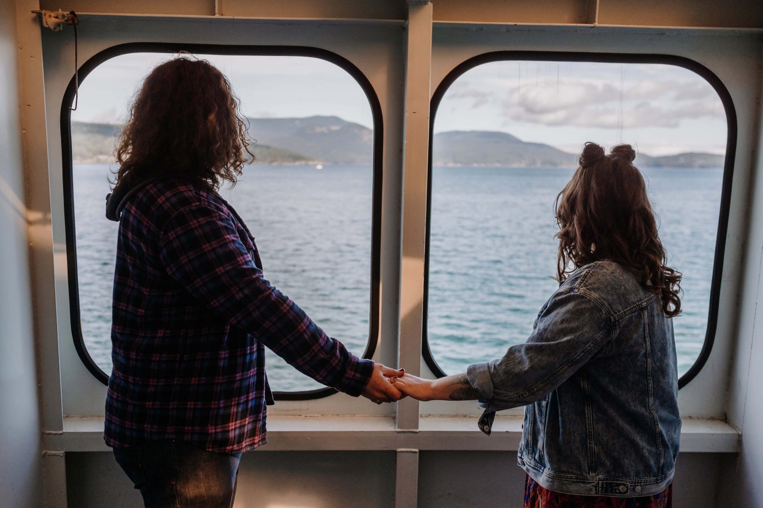 Bride and Groom on the Ferry to San Juan Island.