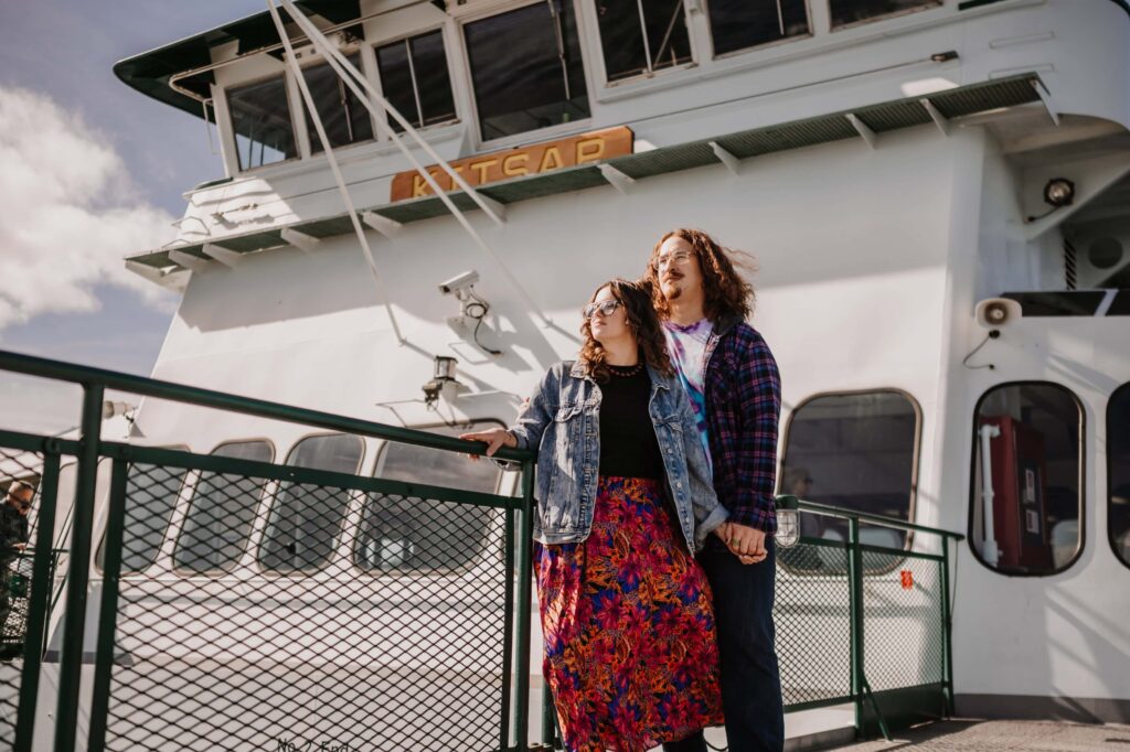Bride and Groom on the Ferry to San Juan Island.