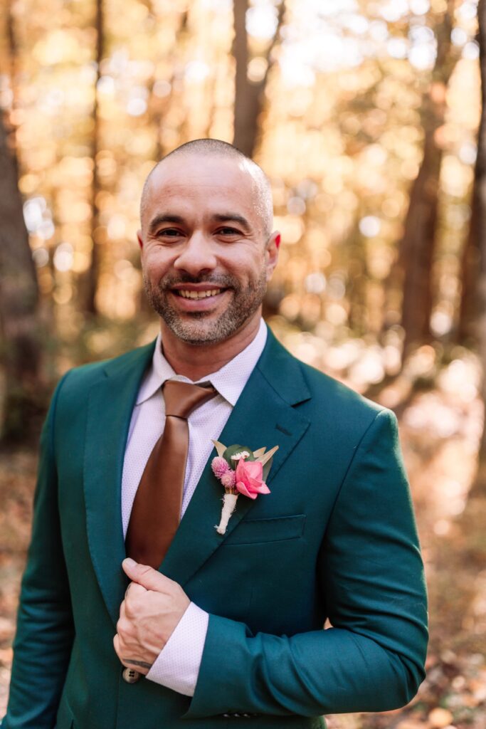 An excited groom gets ready for his big day. 