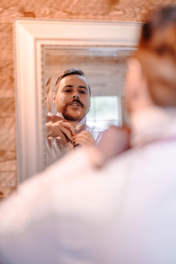 Getting fixed up for the elopement ceremony.