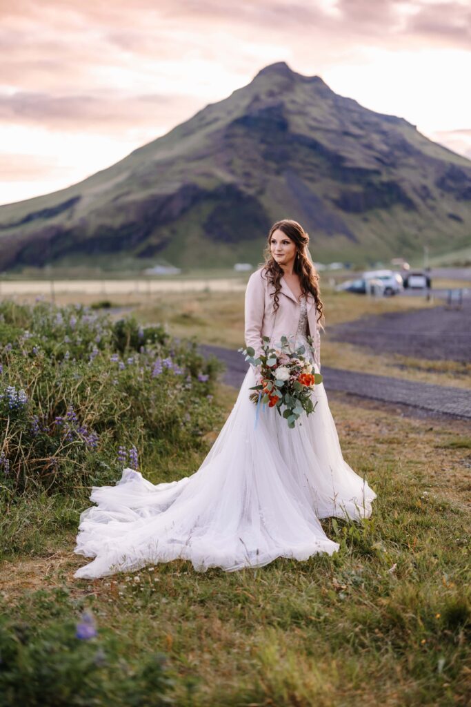 Beautiful bride with her bouquet.