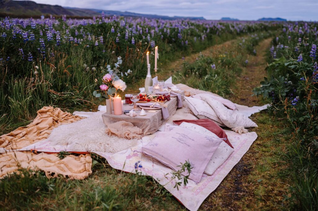 Stunning luxury picnic setup.