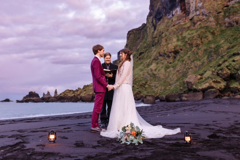 Ceremony on Icelandic black sand beaches.