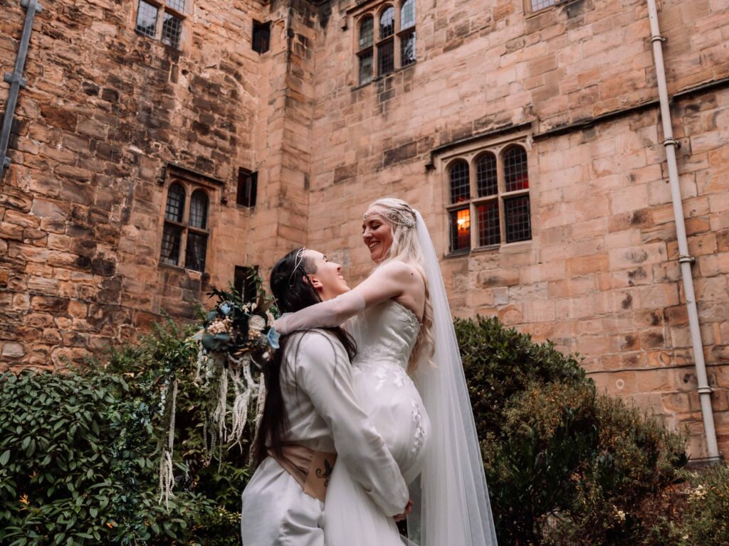 Destination Wedding in Ireland with a castle in the background by EZ Elopements
