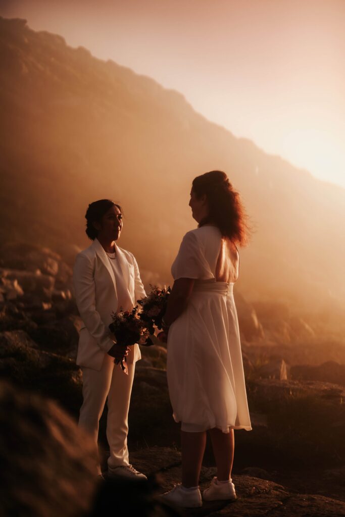 A beautiful vow exchange along the Icelandic coastline. 