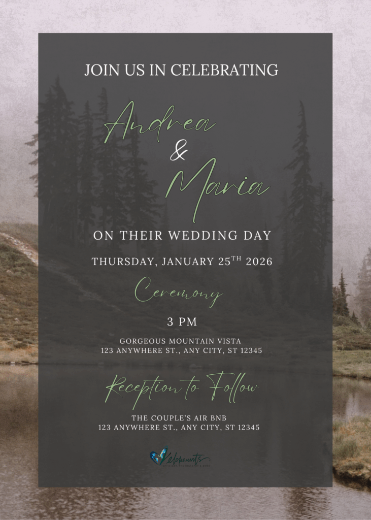 A nature-inspired invite for a nature-inspired day. 