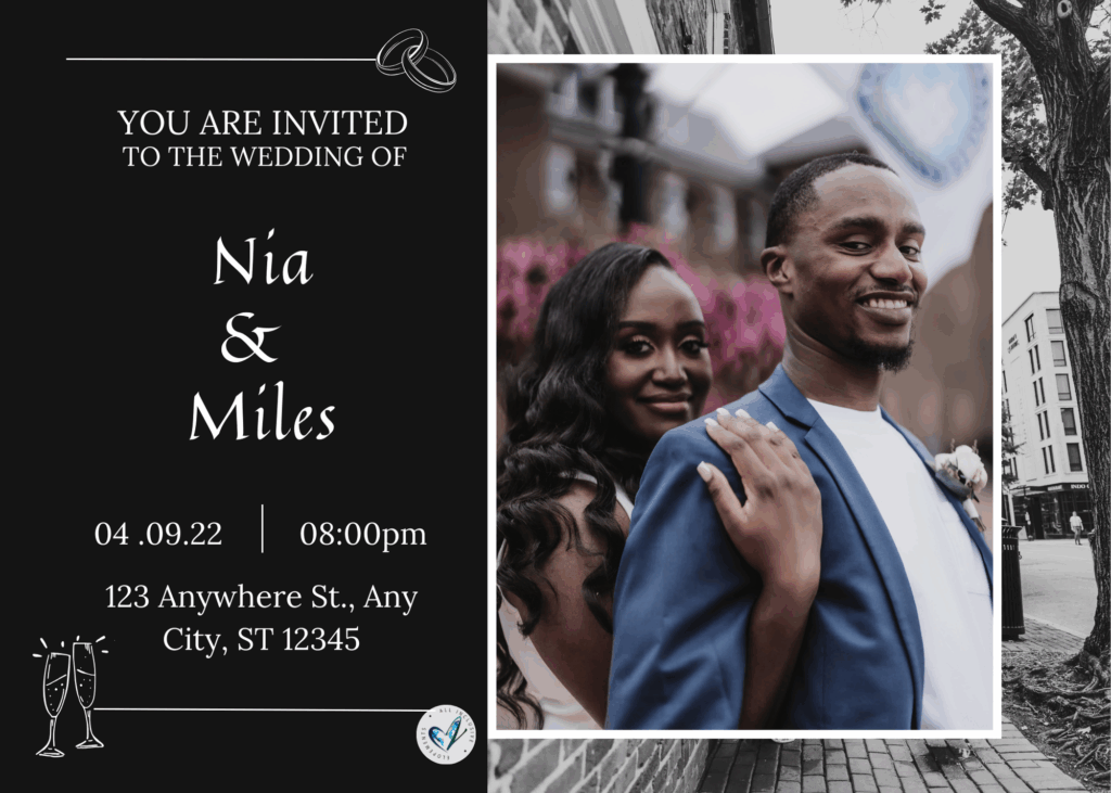 A contemporary luxury save-the-date wedding invitation for a micro wedding at our Private Forest.