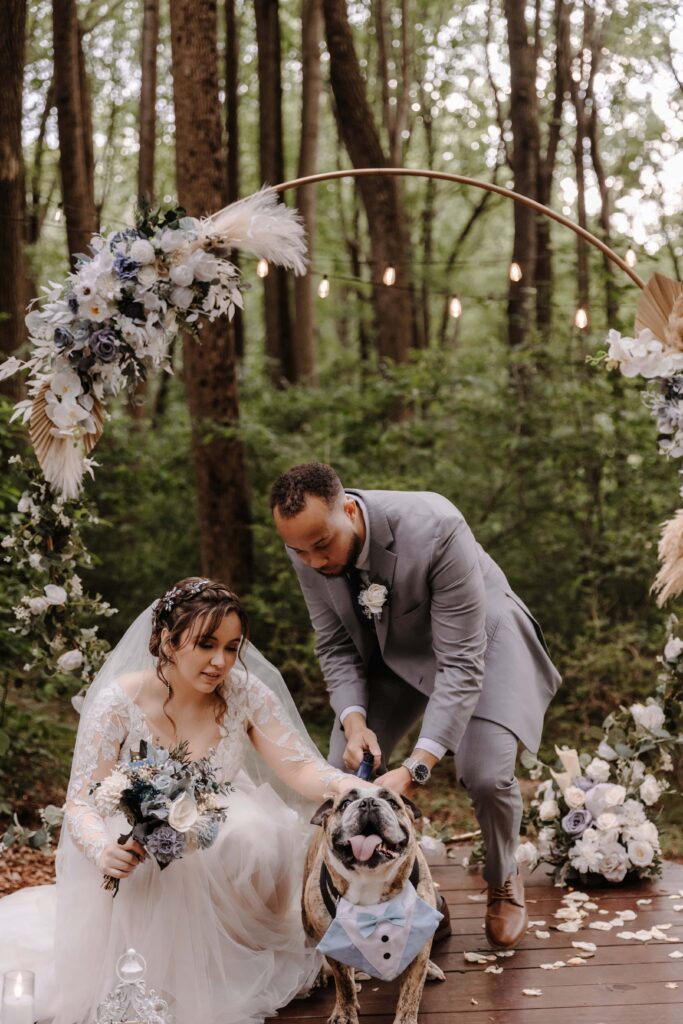Dog best man stopped for treats during the portraits. 