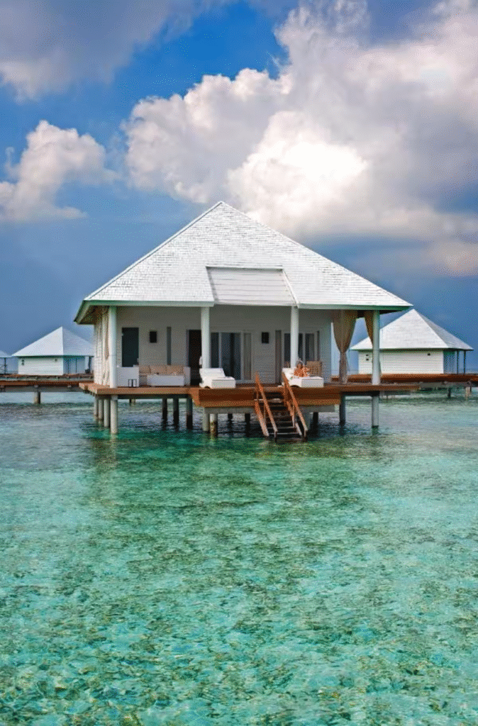 an over water Maldivan hut. 