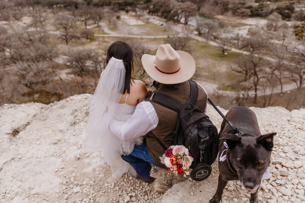 One of our past EZ Elopements couples during their Texas budget-friendly wedding at Garner State Park.