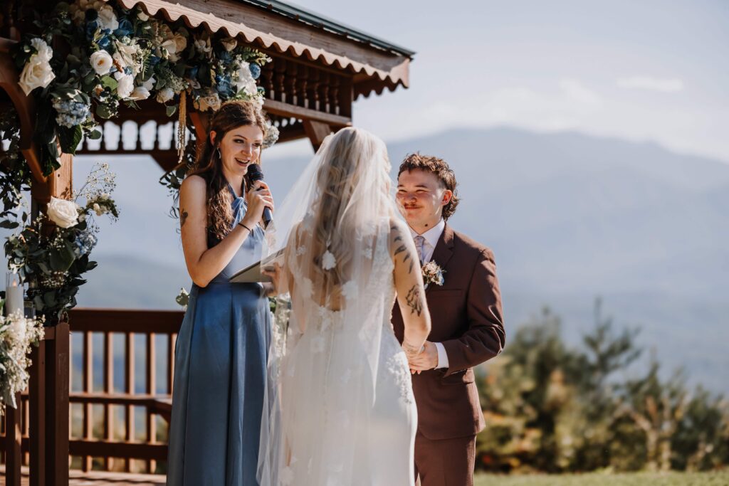 An intimate ceremony led by the couple's close friend.