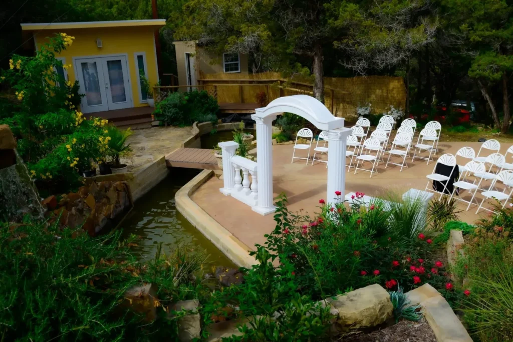 The ceremony area at Waterfall Terrace. 