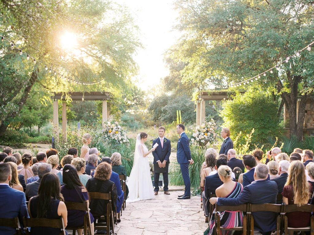 A lovely ceremony in the Texas Hill Country at the Lady Bird Johnson Wildflower Center.