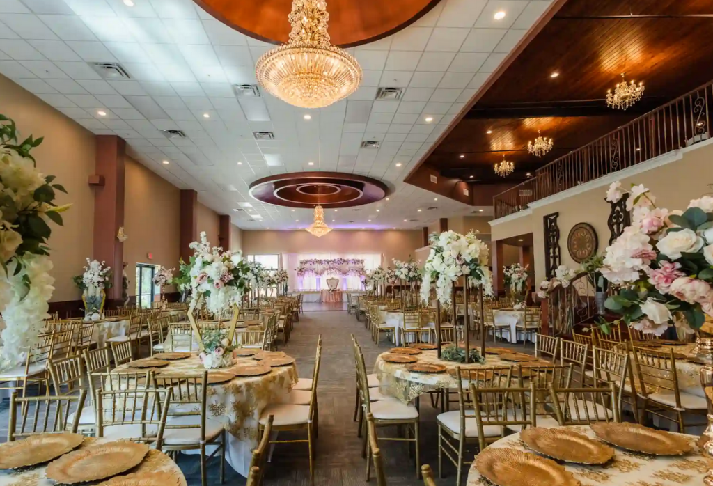 The indoor dining room at Capital Venue, a unique Texas Wedding venue.