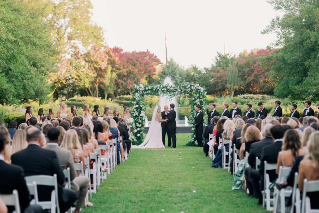 An intimate, garden style wedding at the Texas Discovery Gardens venue.