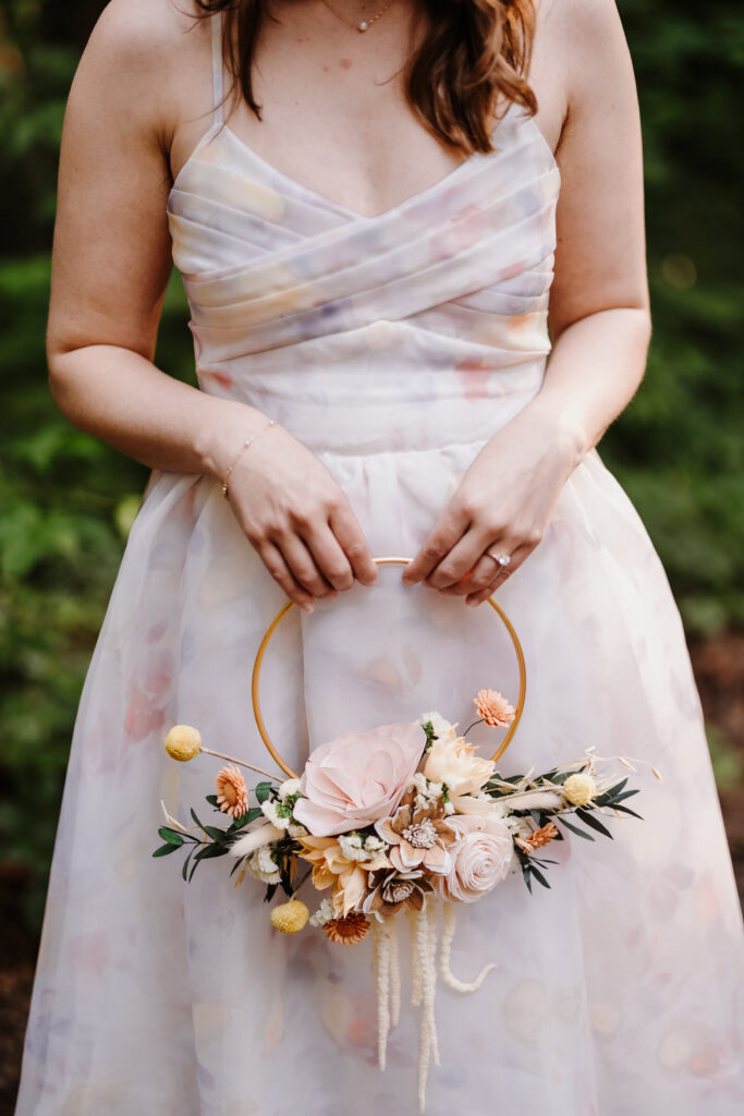 A bouquet alternative: the floral ring. This one was made by our star florist, Vickie of Picked MD for EZ Elopements.