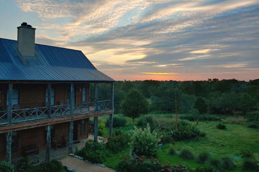 The rear view of Sage Hill Inn and Spa.